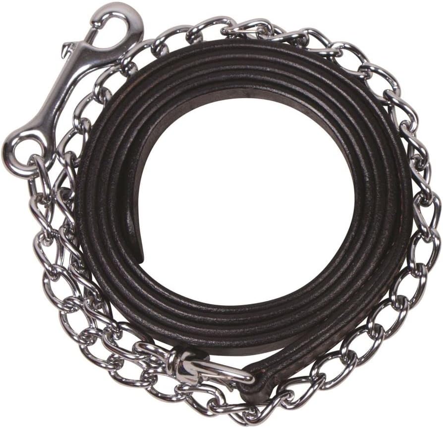 Billy Royal Leather Lead with Chrome Chain for Horses | Premium Heavyweight Leather | Ideal for QH, Arabian, & Petite Headed Quarter Horses