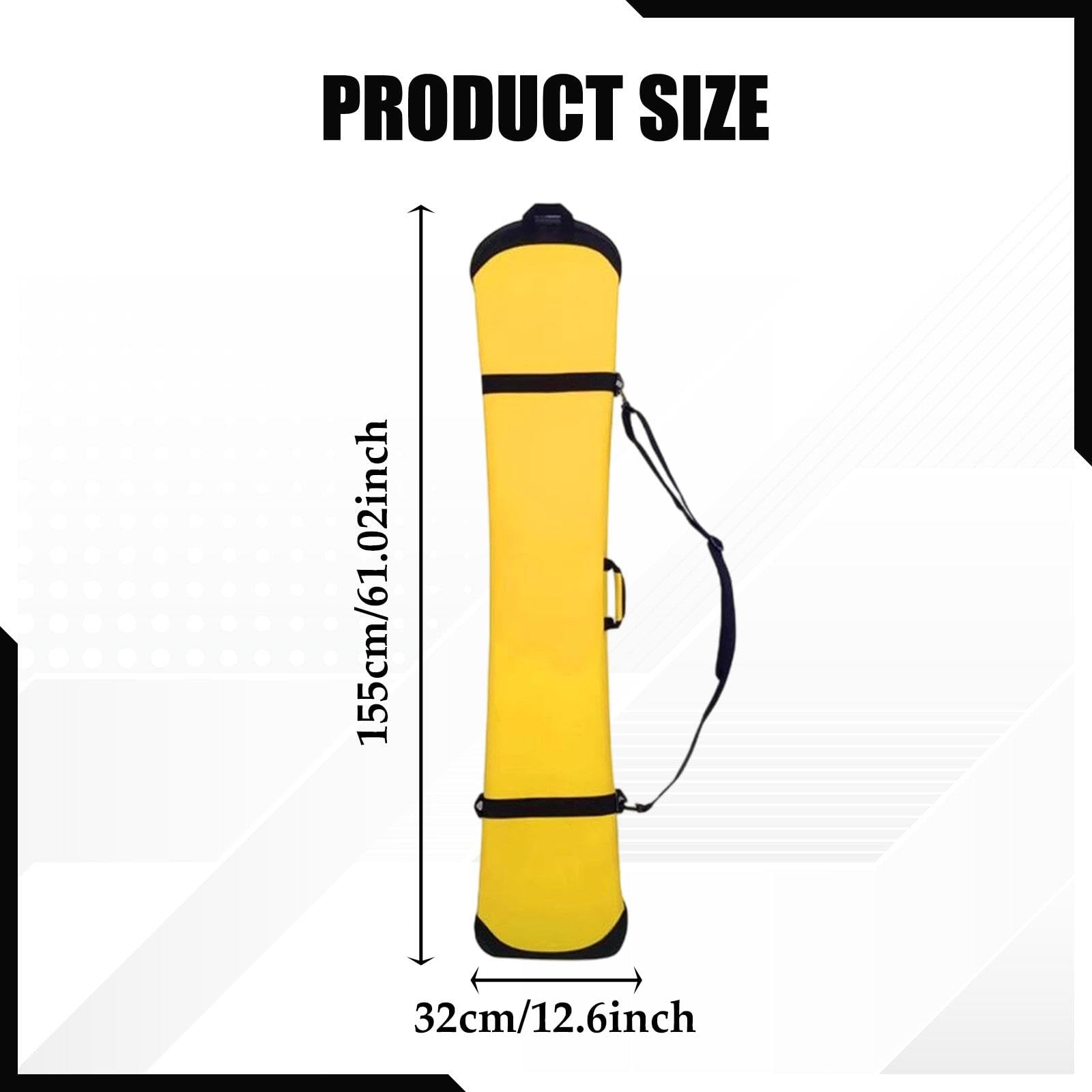 Homyl Housse Snowboard Sac Protection Transport Neoprene Manches Bandoulière Rangement Adapté Aux Déplacements Sports d'hiver Hommes Femmes