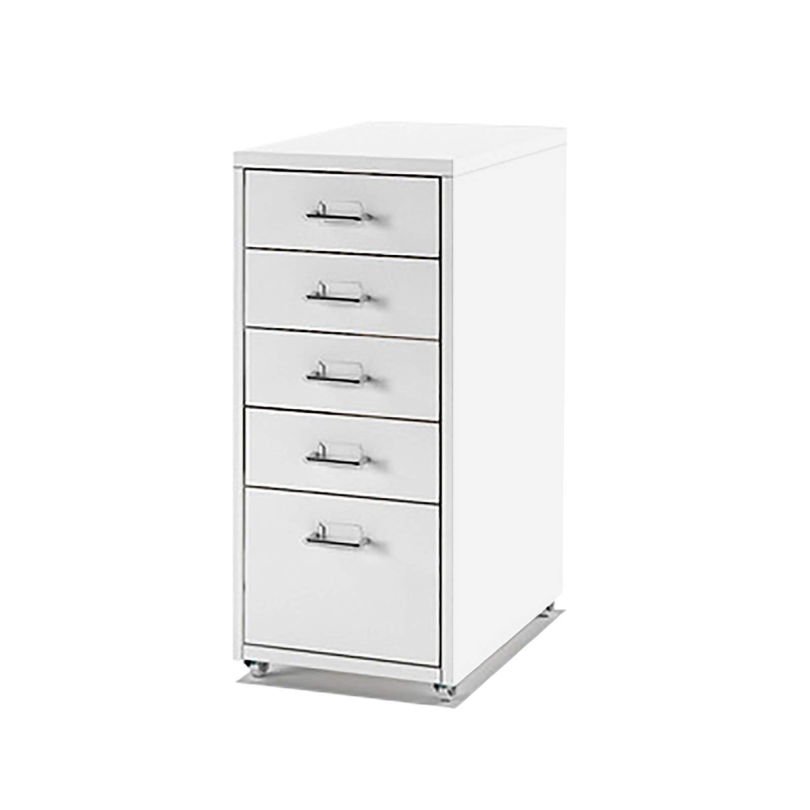 SaryEdge Colorful Blue 6 Drawer Metal Filing Cabinet on Wheels Stylish Office Storage Solution for nizing Doc,White-5