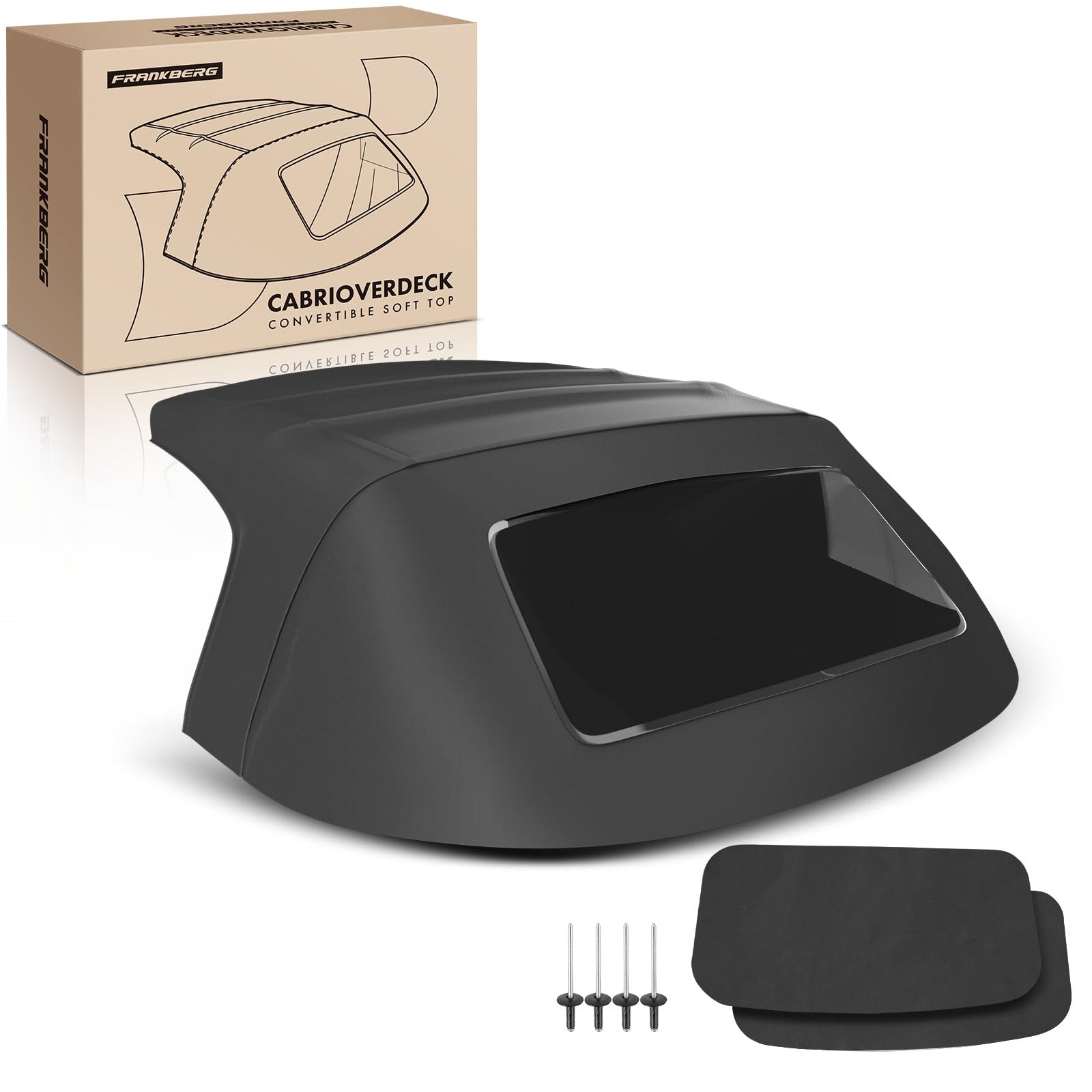 Frankberg Capote de cabriolet Softtop Noir Compatible avec Barchetta 183 Cabriolet 1.8 16V 1995-2005 Remplacer# 0010