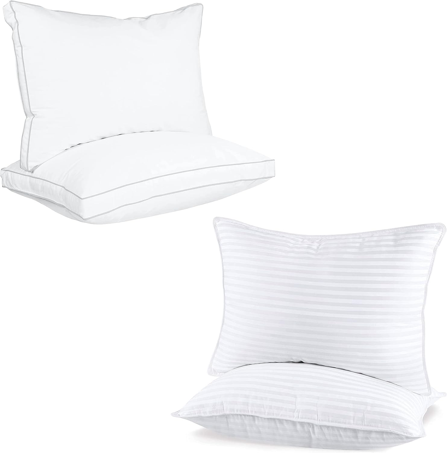 Utopia Bedding Queen Size Bed Pillows 2PK and 2PK Gusset Bed Pillow (White) Home