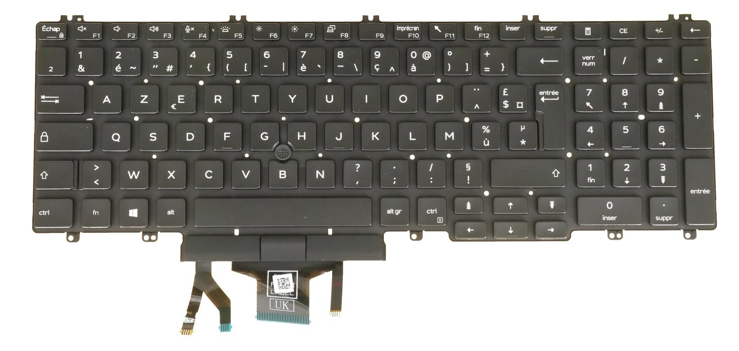 Clavier rétroéclairé Dell Precision 3551 AZERTY FR avec pointeur pour une frappe fluide - 8