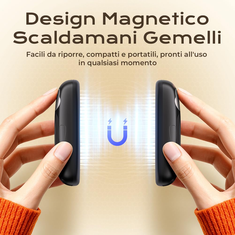 VOSFEEL Scaldamani Elettrico, Pinguino Scaldamani Carino 2 Pack, Ricaricabile e Riutilizzabile, Portatile, 23 Ore, Riscaldamento Rapido, Adatto per Esterno, Campeggio