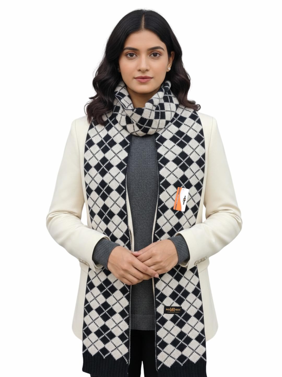 Classic Checkered Woolen Scarf for Winter Warm Muffler Soft, Cozy & Stylish Cold Weather Wrap For Women-image-38