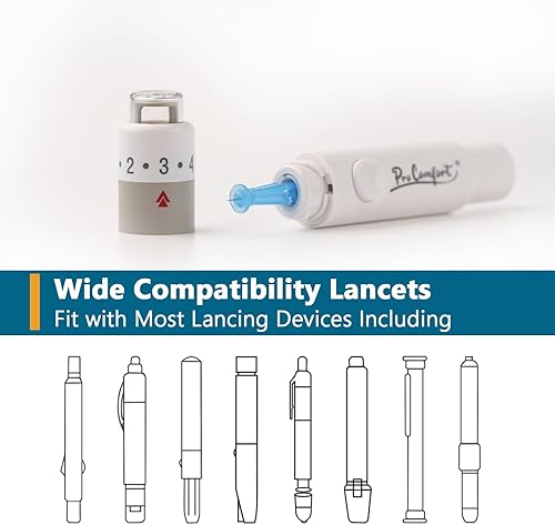 Miniatura 6 de Lancetas con tapa giratoria para dispositivos de punción, 110 unidades, lancetas de calibre 30 para prueba de azúcar en la sangre, lancetas