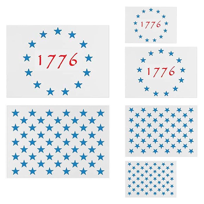 Buy American Flag Star Stencil Templates 6 Pack 50 Stars 1776 13