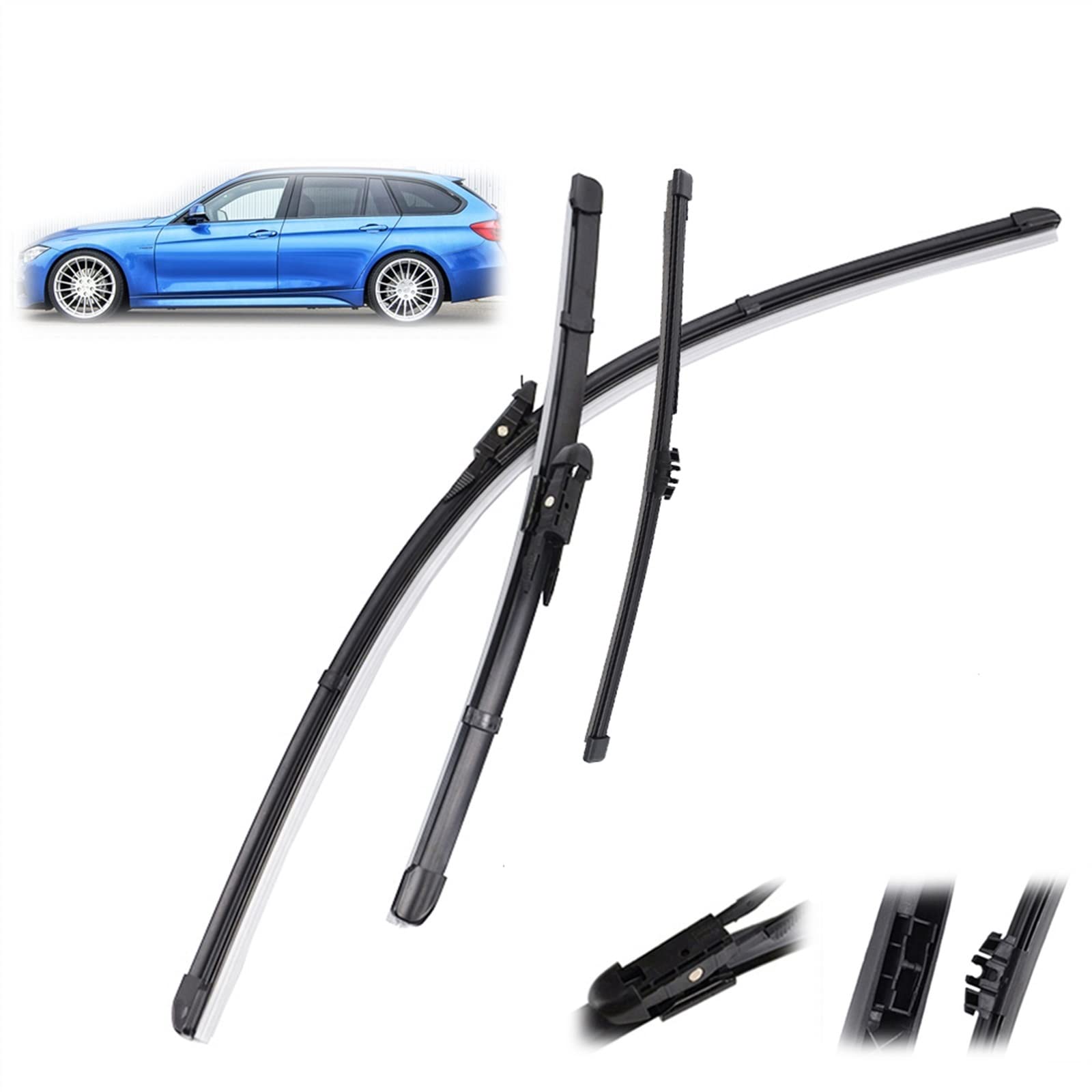 Juego De Escobillas Limpiaparabrisas Delanteras Y Traseras, Cepillos De Lluvia Para Ventana De Parabrisas De Coche Para B&M&W 3 Series F31 Touring 2011-2019 Parabrisas
