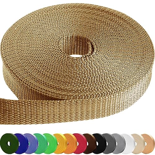 Image of TECEUM 3 /4 inch & 5 /8 inch & 1 inch & 1.5 inch & 2 inch Webbing - 10 25 50 Yards - 40+ Colors - Heavy Duty 1 Inch 1.5 Inch 2 Inch Backpack Straps - Webbing for Outdoors Indoors Crafting DIY