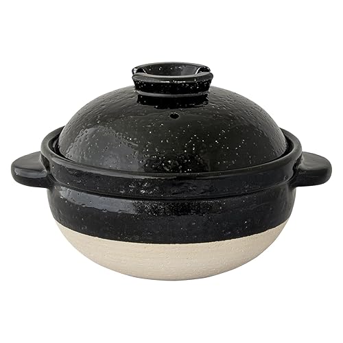 Nagatani Seitou ACT-03 Hase-en Kamado-san Earthenware Pot for 2 Cook Rice, Made in Japan (With Rice Spoon, Recipe) Diameter 8.5 inches (21.5 cm) x