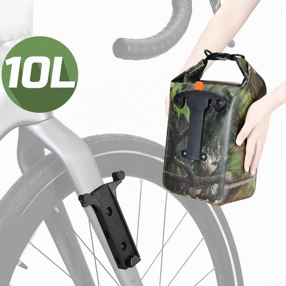 Zoegneer Sac de fourche avant de vélo entièrement étanche 10 L - Sac avant amovible - Sac de voyage longue distance - 19 x 10 x 9,2 cm - Noir