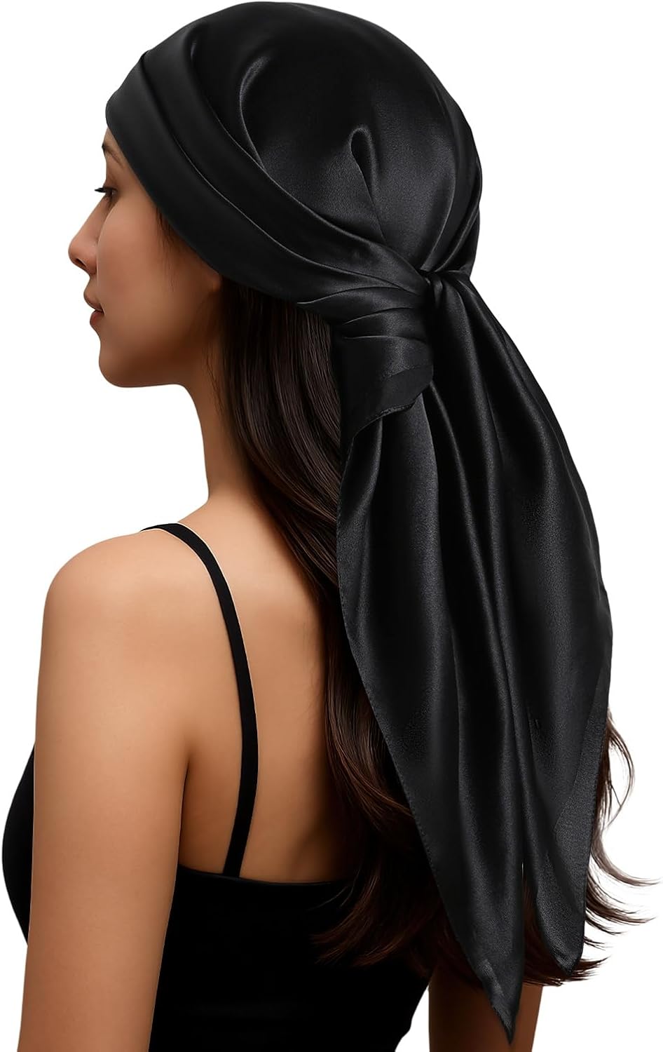 PoeticEHome Mulberry Silk Head Scarf 35″x35″ – Solid Color 6A Grade Anti-Frizz Sleeping Hair Wrap, Growth Bandana, Gift Ready