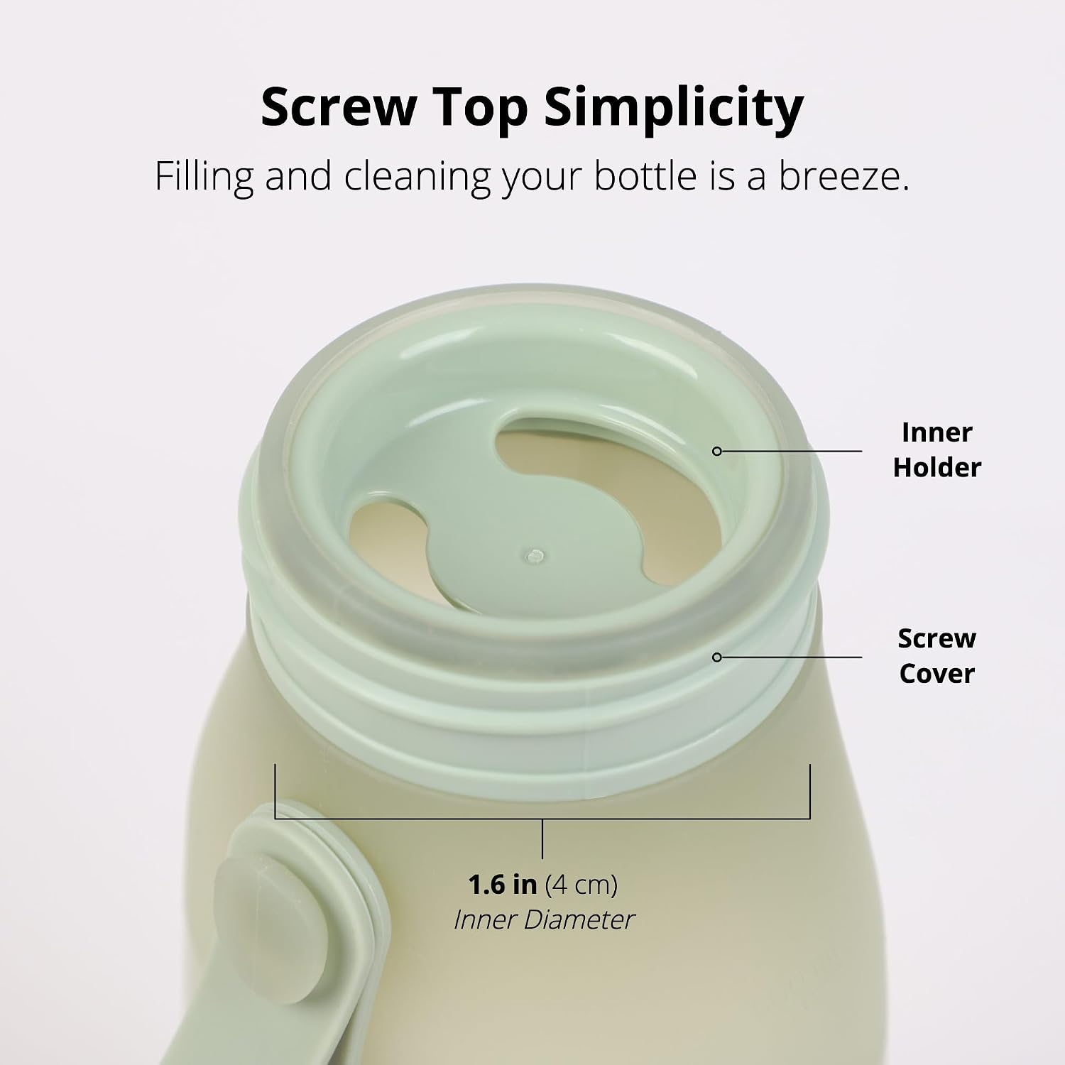 BLUE GINKGO Collapsible Water Bottle – Lightweight, Foldable Silicone Bottle for Travel, Hiking, and Camping (16.9oz, Made in Korea, Olive Green)