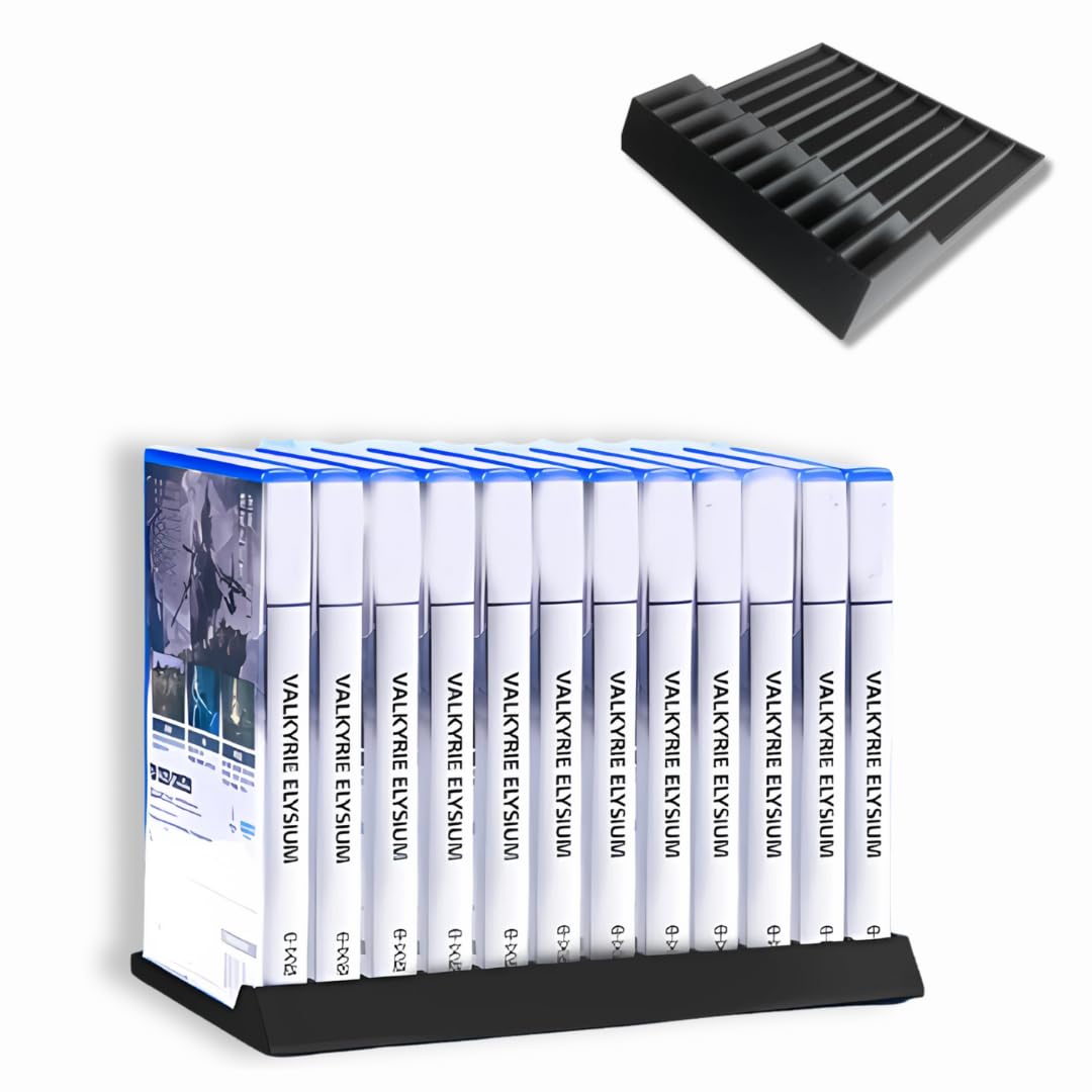 CRYSENDO CD Holder for Playstation Games | Organised Storage & Display for PS5 Game Discs | Stable PS5 Disc Stand, Space-Saving Design | Durable Build (Black)