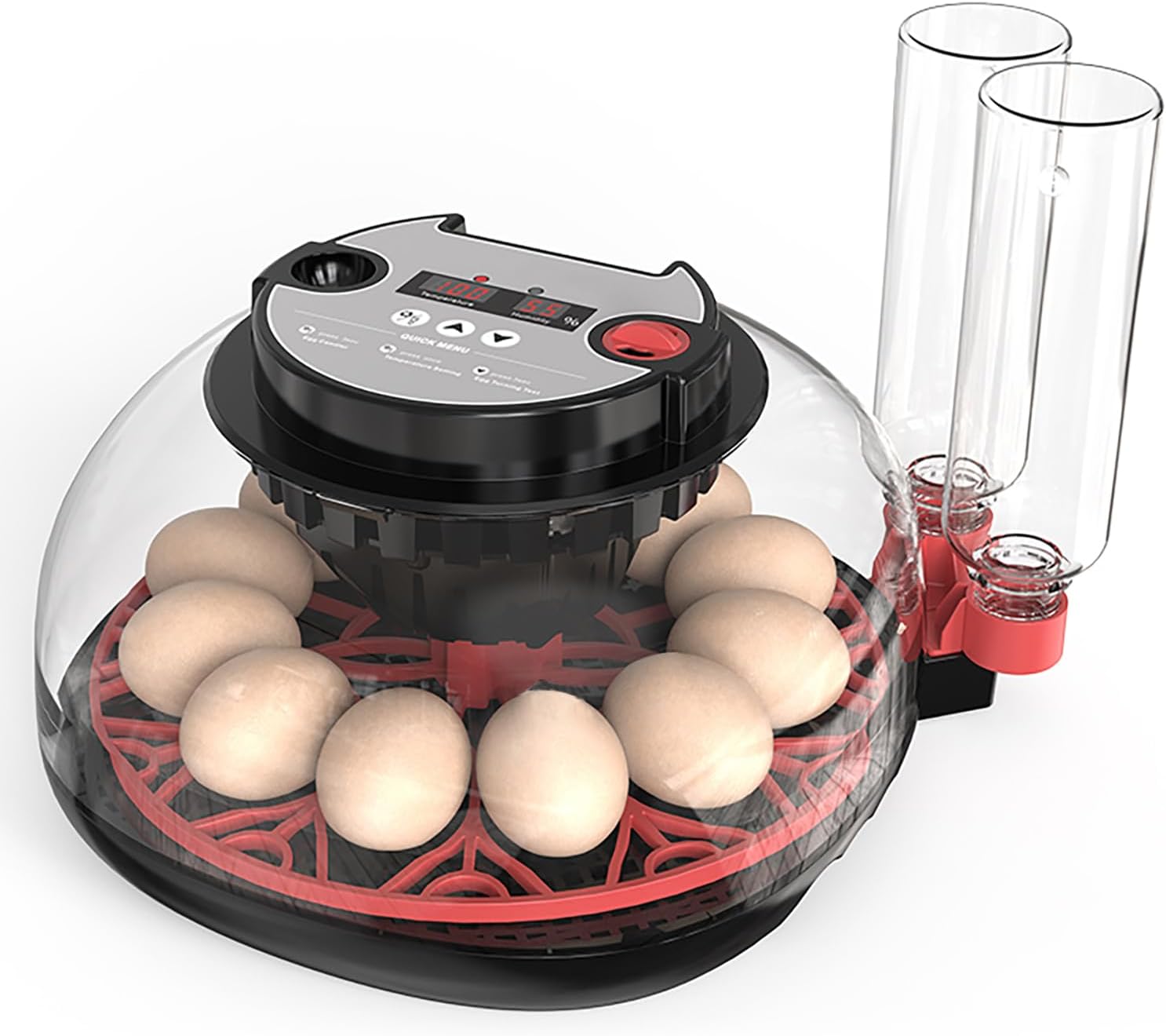Smart Chicken Incubators for Hatching Eggs with Automatic Turner Small Poultry Duck Quail 12 Egg Incubator Temperature Control Display Hatcher Machine (M12 Pro)