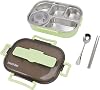 BoxLunch Container BoxLunch Storage BoxThermal Lunch BoxStainless Steel Stainless Steel Thermal Lunch Container Box with 5 Compartments, Soup Sticks Spoon for Adults Green (Green)