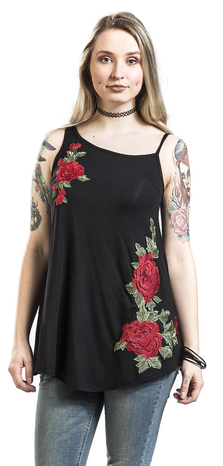 Innocent Love Rose Mujer Top Negro XXL, 95% Viscosa, 5% elastán, Regular