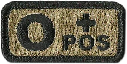 Tactical Blood Type Patches -"Type O Positive" - 2"x1"