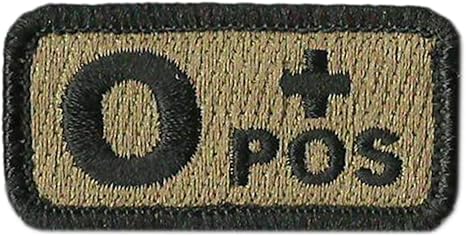 Tactical Blood Type Patches -"Type O Positive" - 2"x1"