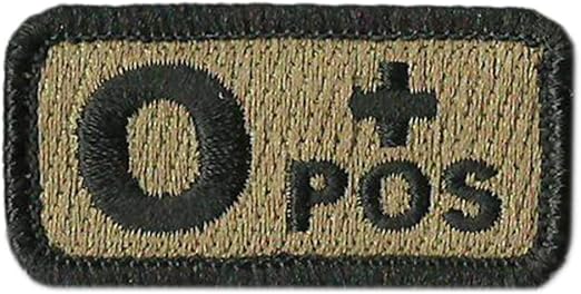 Tactical Blood Type Patches -"Type O Positive" - 2"x1"