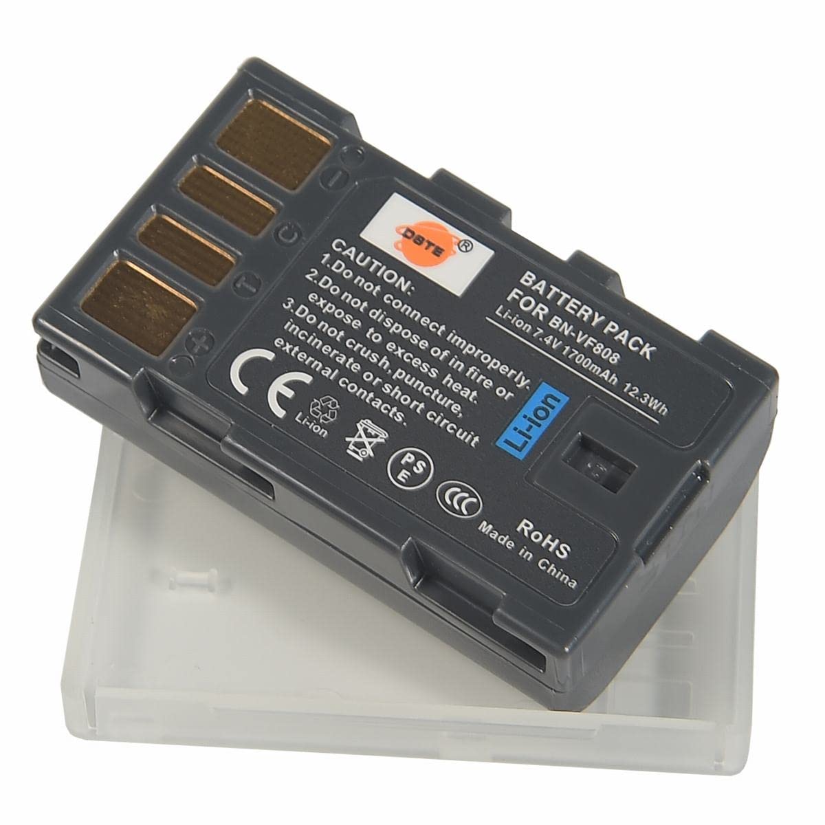 DSTE BN-VF808 BN-VF808U Batteria + Caricabatteria Compatible per JVC GZ-MG130 GZ-MG132 GZ-MG135 GZ-MG148 GZ-MG150 GZ-MG155 GZ-MG175 GZ-MG275
