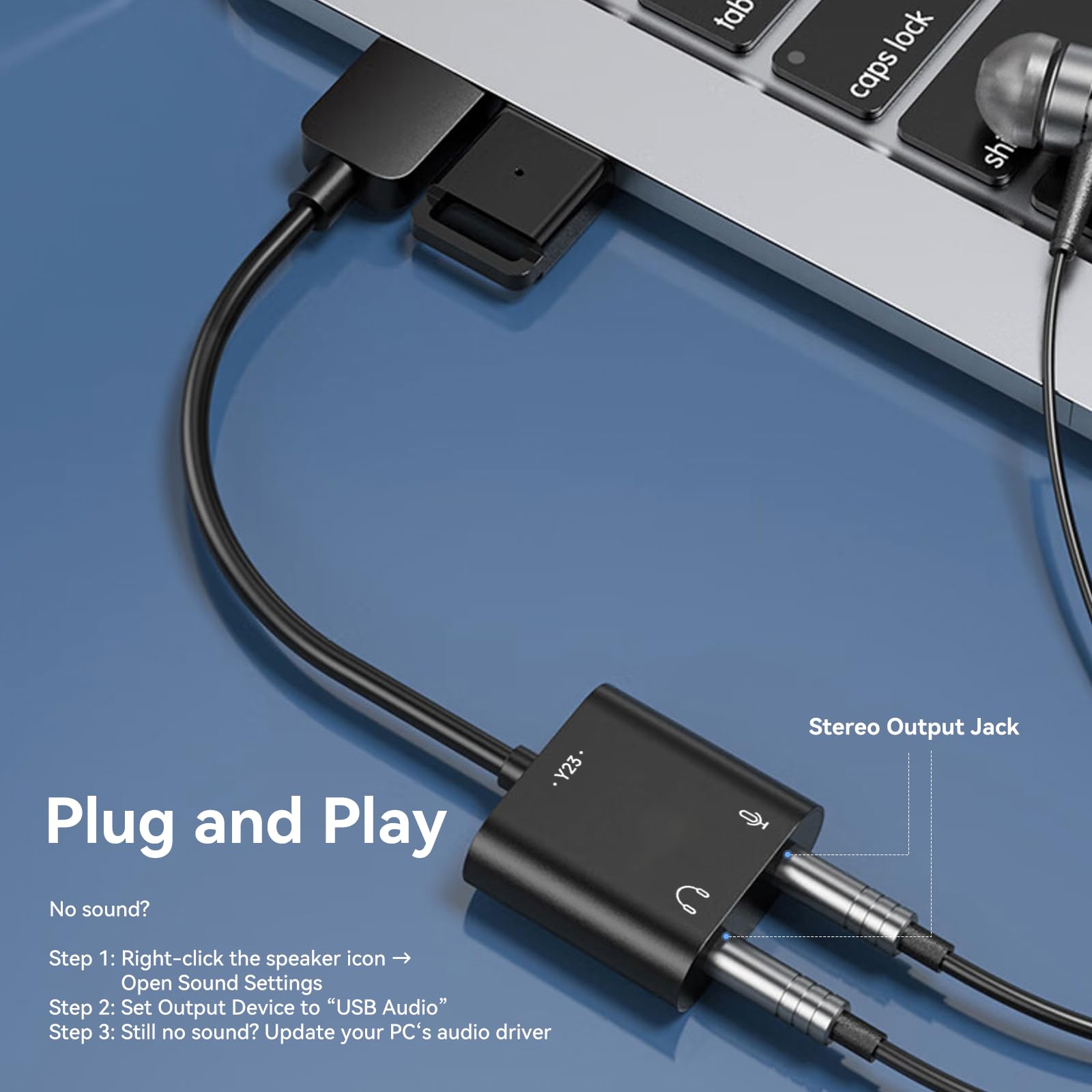 Adaptateur audio USB vers jack 3,5 mm - Carte son externe avec casque et microphone 3,5 mm - Prise TRS vers USB - Compatible avec Windows, ordinateurs portables, ordinateurs de bureau, Windows, Mac