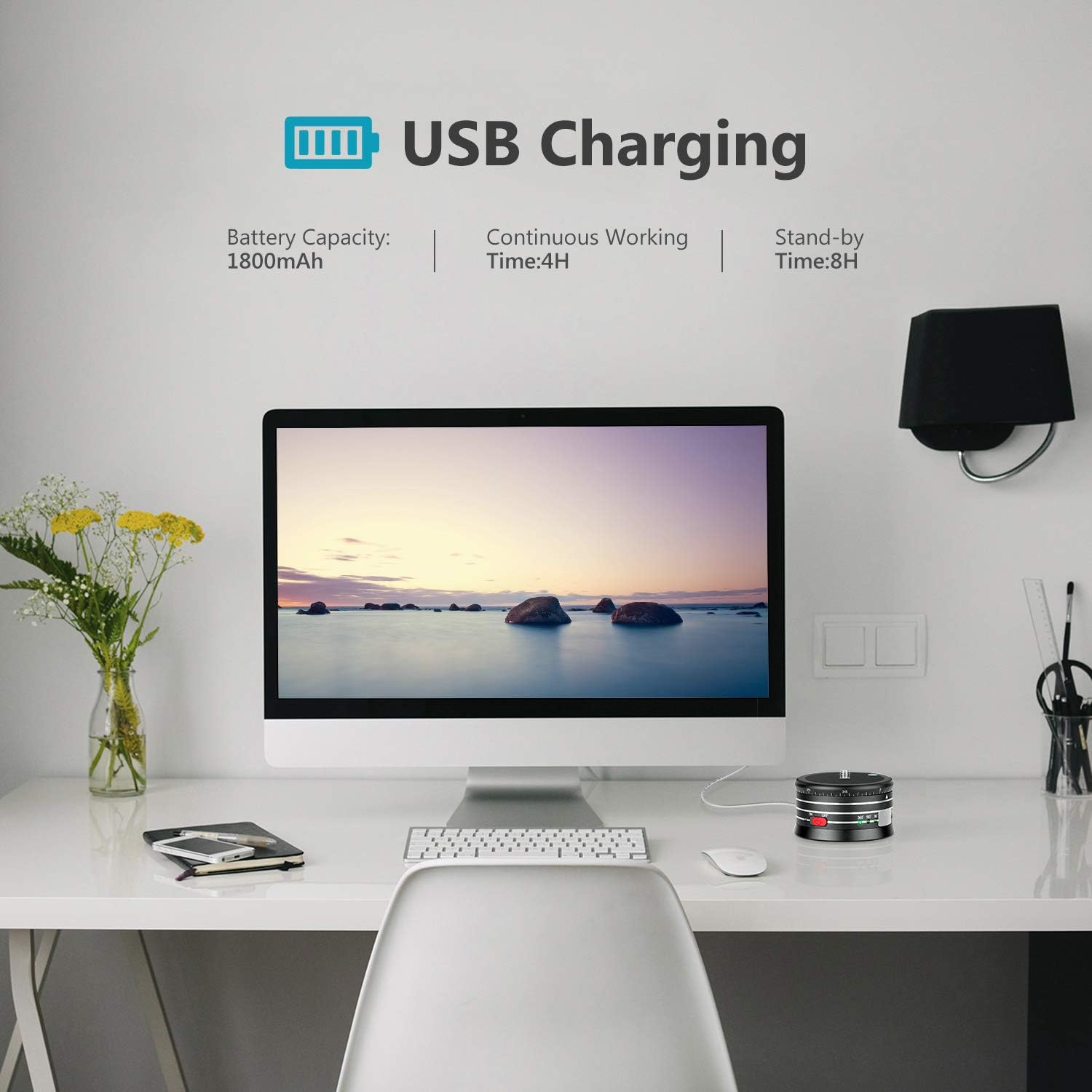 Hоlіdау Dеаlѕ 🛒 Neewer Electric Panoramic Tripod Head for Time Lapse Shooting with Variable Speed and Direction, Built-in Rechargeable Battery and Remote Control for Smartphone DSLR Camera GoPro(Adapter Not Included)