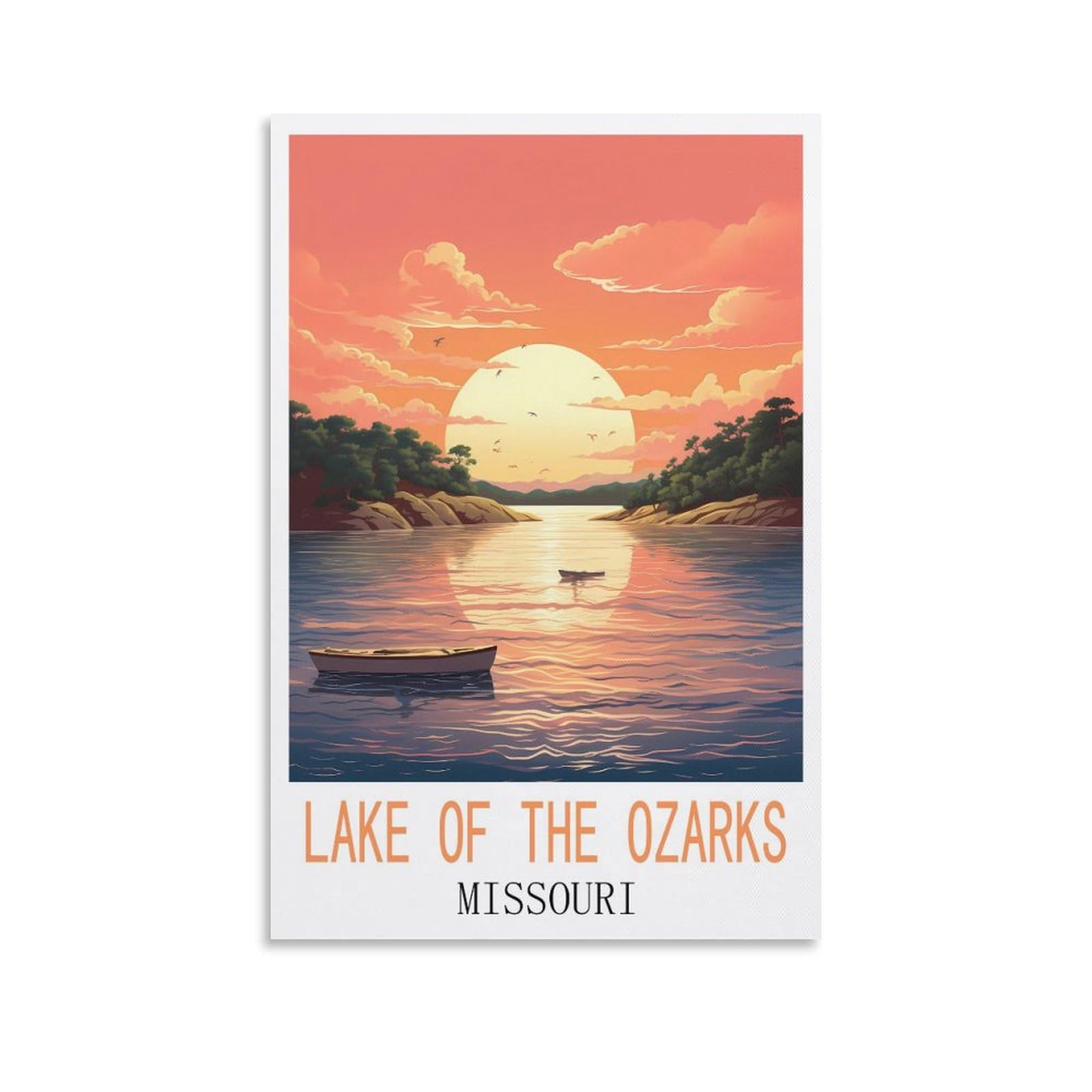 Metal Tin Sign Plaque Poster,Lake of Ozarks Missouris Travel Tin Signs Metal Poster Wall Decor Office Cafe Bathroom Badroom 30x30cm