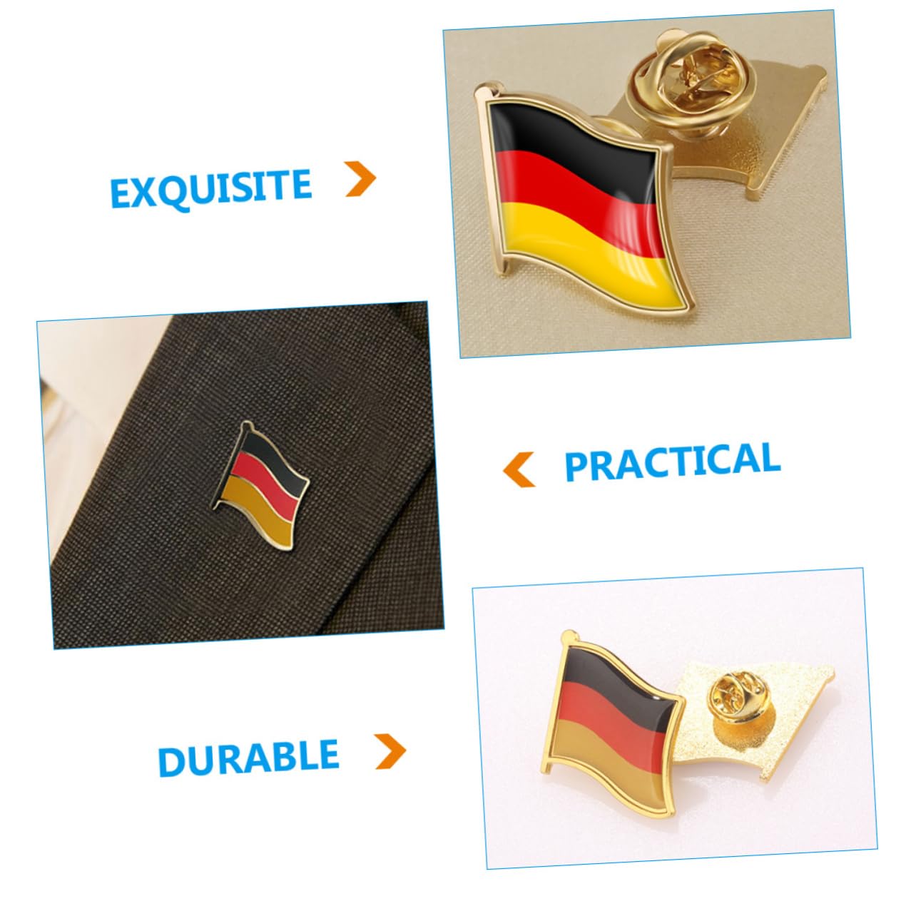 FOMIYES Deutschland Flagge Anstecknadel für Männer Metallbrosche mit Deutscher Fahne Dekorativer Pin für Anzüge Hüte Souvenir