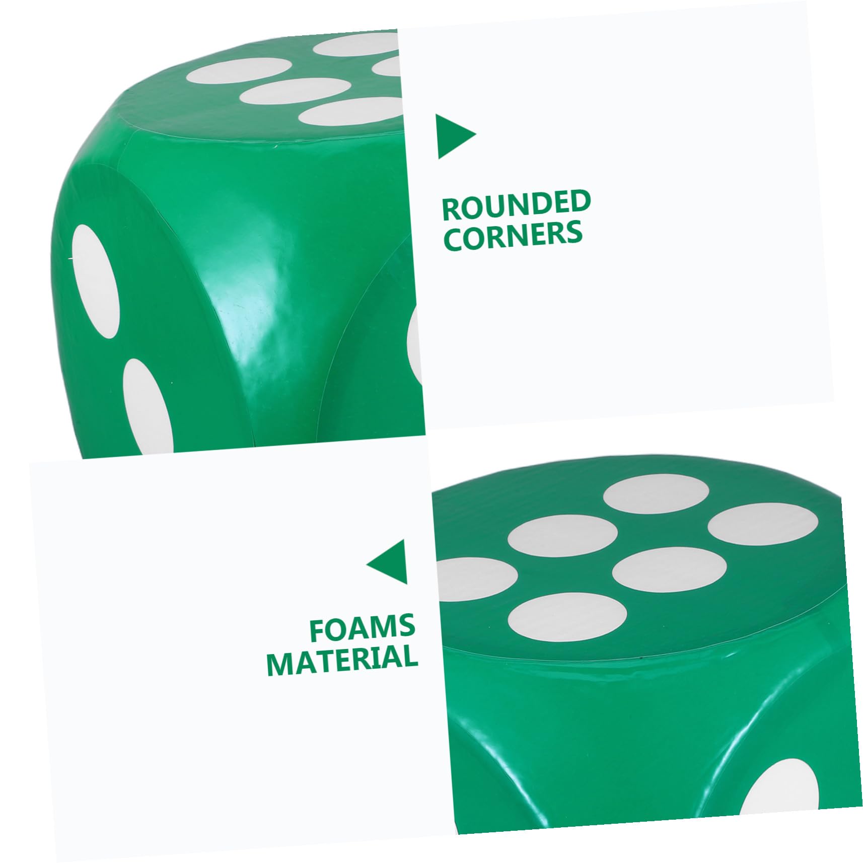 Dé Extra Large en Mousse Vert, Gros Dé à Bords Arrondis pour Jeux