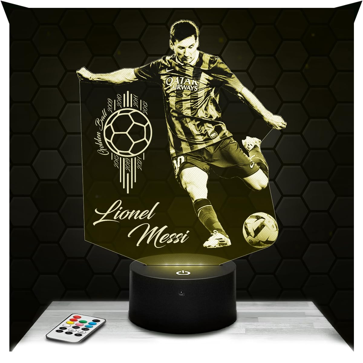 Lampephoto.fr - Lionel Messi 3D Lamp Football Player Night Light 3D LED Illusion, Christmas, Gift idea for Boys and Girls, Night Light for Children's or Adult's Bedroom, Gifts Merchandising TOP — image 1