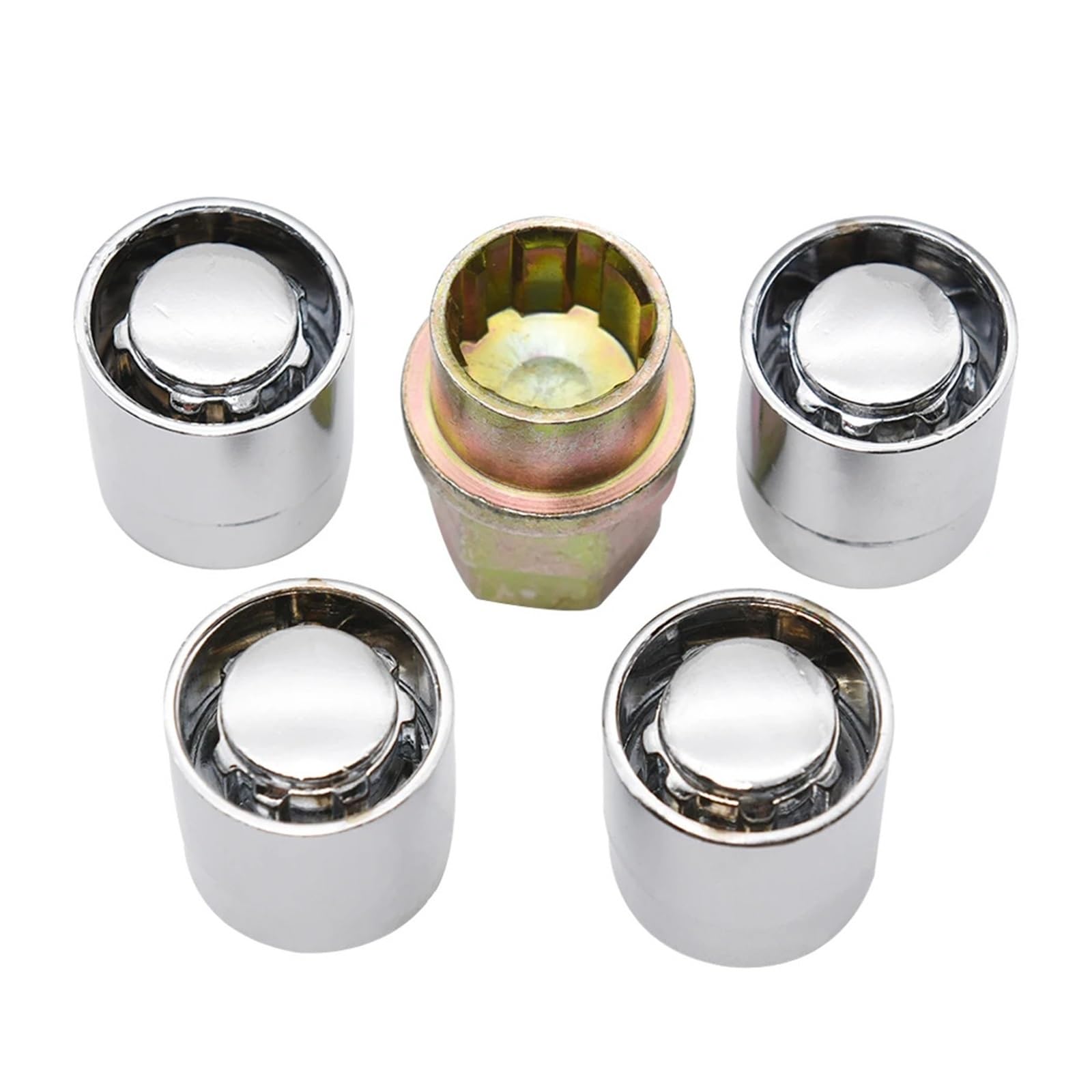 4 Pcs M12x1.5 Locking Wheel Lug Nuts with Key, Closed End Design, for Car Wheel Rim Fastening