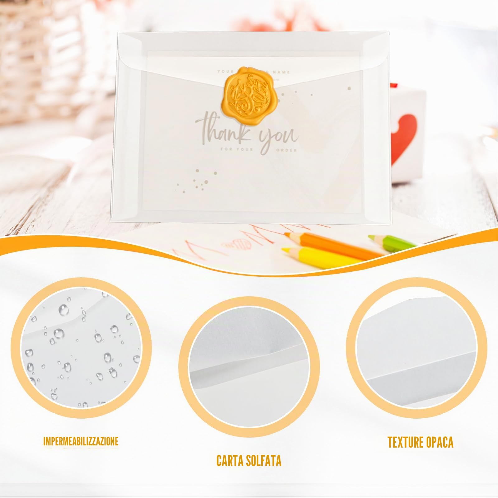 Confezione da 50 buste trasparenti, 125 × 185 mm, senza finestra, per matrimoni, biglietti di auguri, cartoline, inviti