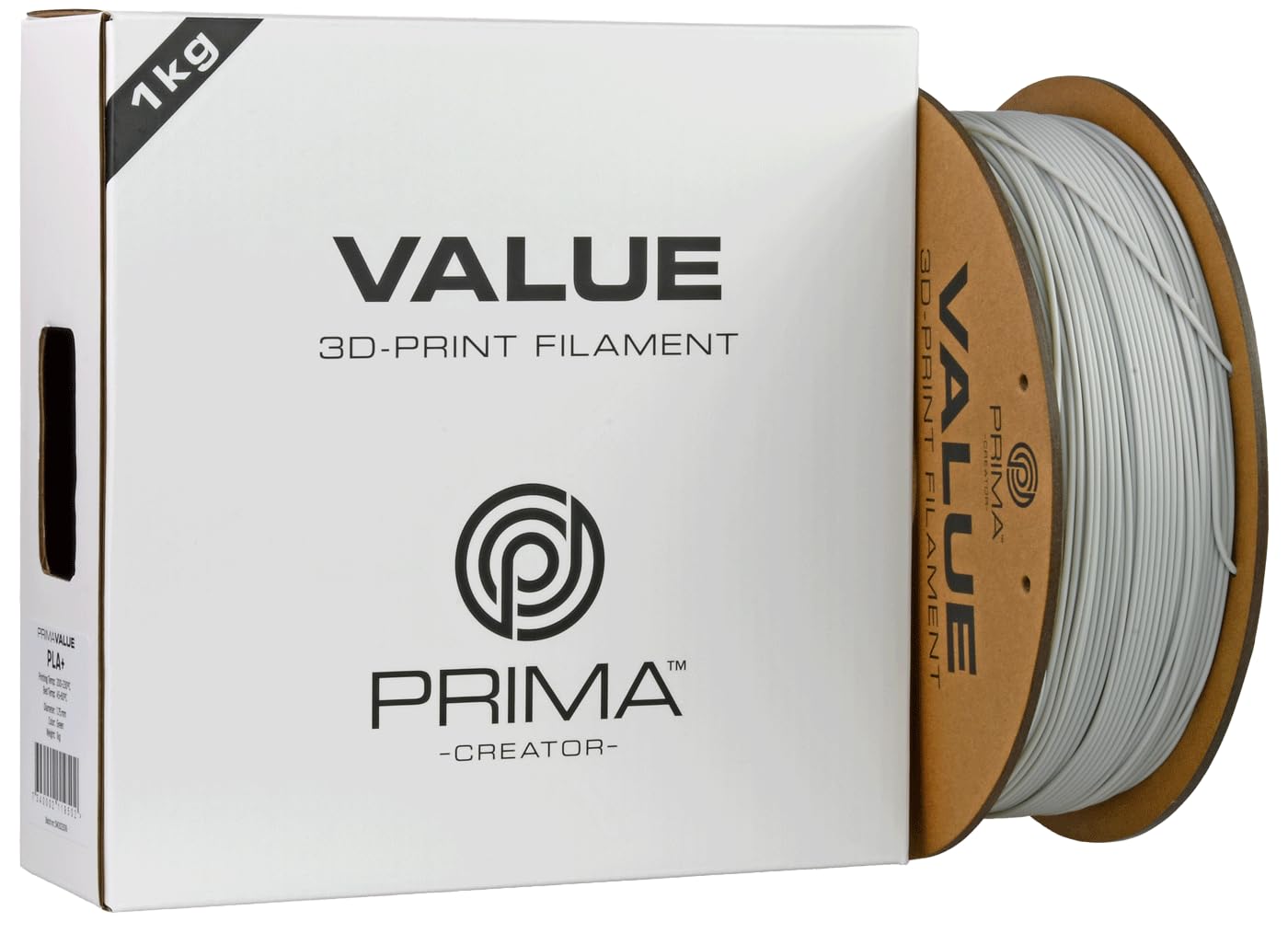 PrimaValue PLA+ - Light Grey - 1,75 mm - 1 kg