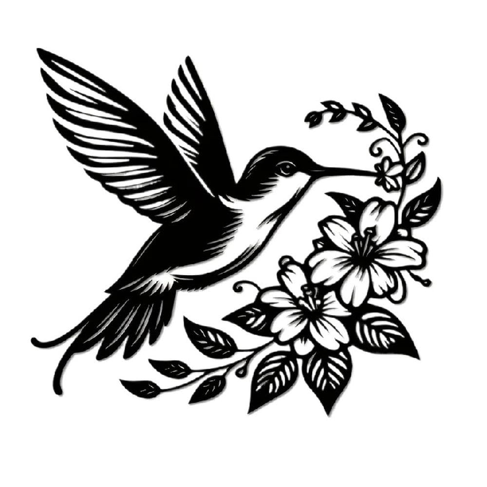 Hummingbird Flowers Vinyl Decal for Laptops Bottles Trucks Phone