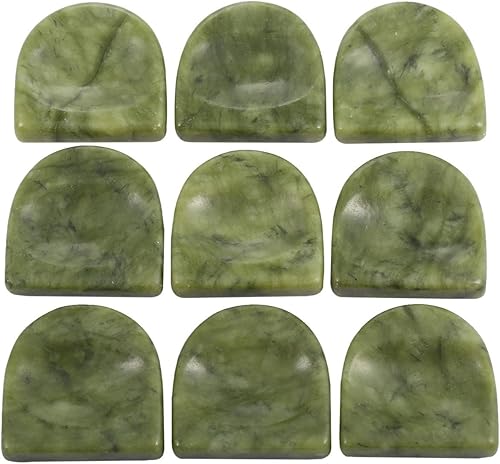 Miniatura 4 de Rockcloud Piedra de preocupación, piedras de palma para el pulgar para la ansiedad, cristal curativo, semicírculo, jade verde