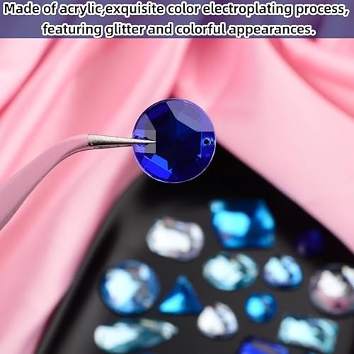 Miniatura 4 de 650 piezas de diamantes de imitación acrílicos grandes para coser, piedras de cristal, 2 agujeros, diamantes de imitación con parte trasera plana