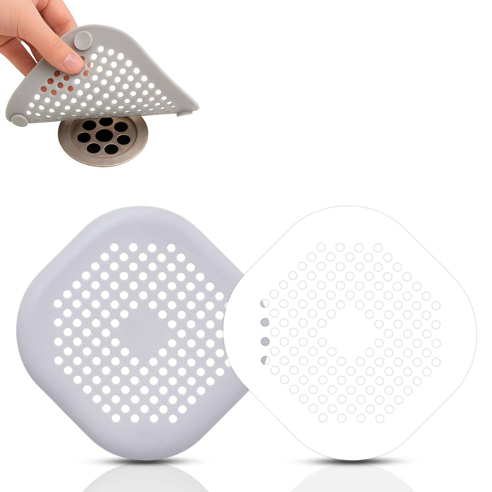 TYGA Store Silicone Drain Cover With Suction Cups Grip, Reusable Sink Strainer & Shower Drain Cover For Kitchen, Bathroom & Bathtub, (Pack of 2)