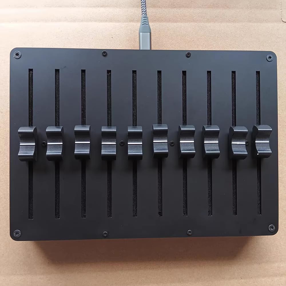 Controlador MIDI de 10 Canales con Fader, Mensajes CC Personalizables, Interfaz USB/Tipo C para Software DAW