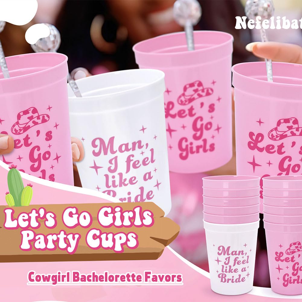 12 Gobelets EVJF Bride Tribe - Tasses Décoration Rose Et Blanc Pour Enterrement Vie De Jeune Fille