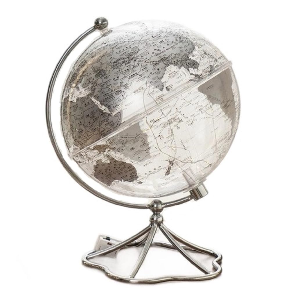 Bafnsiji LED Acrylic Globe, Clear World Map Desk Lamp