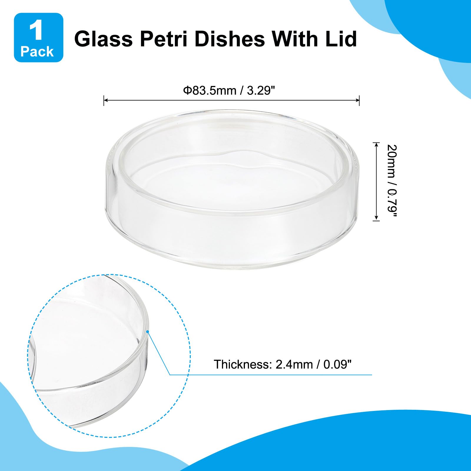 Glass Petri Dishes - Lab Science & Experiments -2