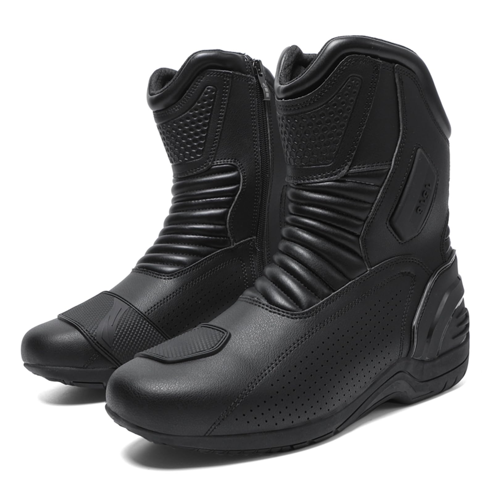Chaussures De Moto Pour Homme Et Femme, Bottes De Souliers Motard En Cuir Respirant Avec Maintien De La Cheville, Semelles Antidérapantes Hydrofuges