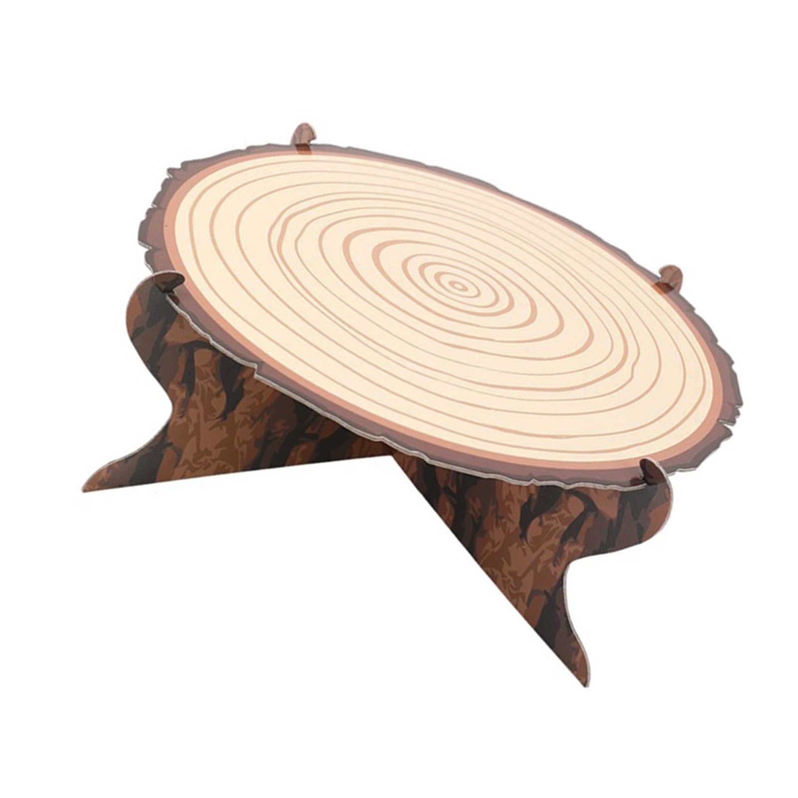 NEWFT User Friendly Cake Rack Stand For Weddings And Parties Natural Look Round Cupcake Holder Wood Like Texture Display Rack