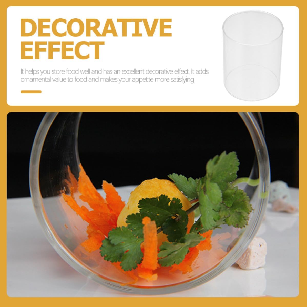 Glass Salad Bowl Serving for Fruit Cylindrical in Kitchen Restaurant