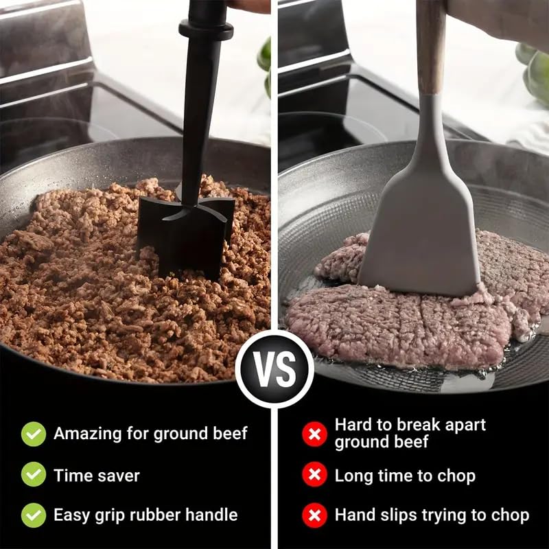 Meat Chopper for Hamburger, Premium Heat Resistant Masher and Smasher for Ground Beef, Gro - image 5