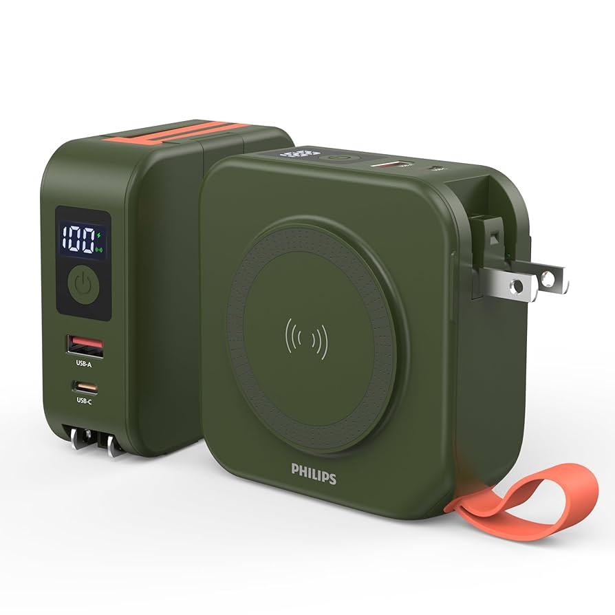 フィリップス　モバイルバッテリー 10000mAh MagSafe　グリーン Amazon | Philips(フィリップス) 10000mAh MagSafe マグネット式