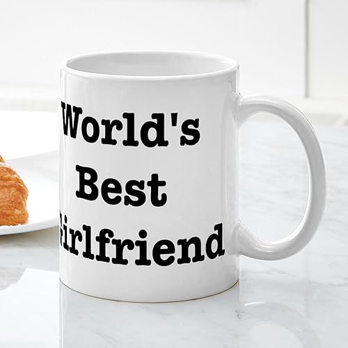 Miniatura 4 de CafePress Worlds Best Girlfriend - Taza de café de cerámica, taza de té, 11 onzas