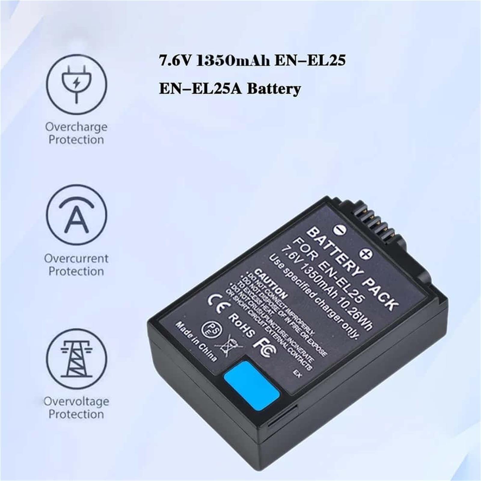 EN-EL25 Batteria for Fotocamera, 1350mAh, 7.6V, 1PC