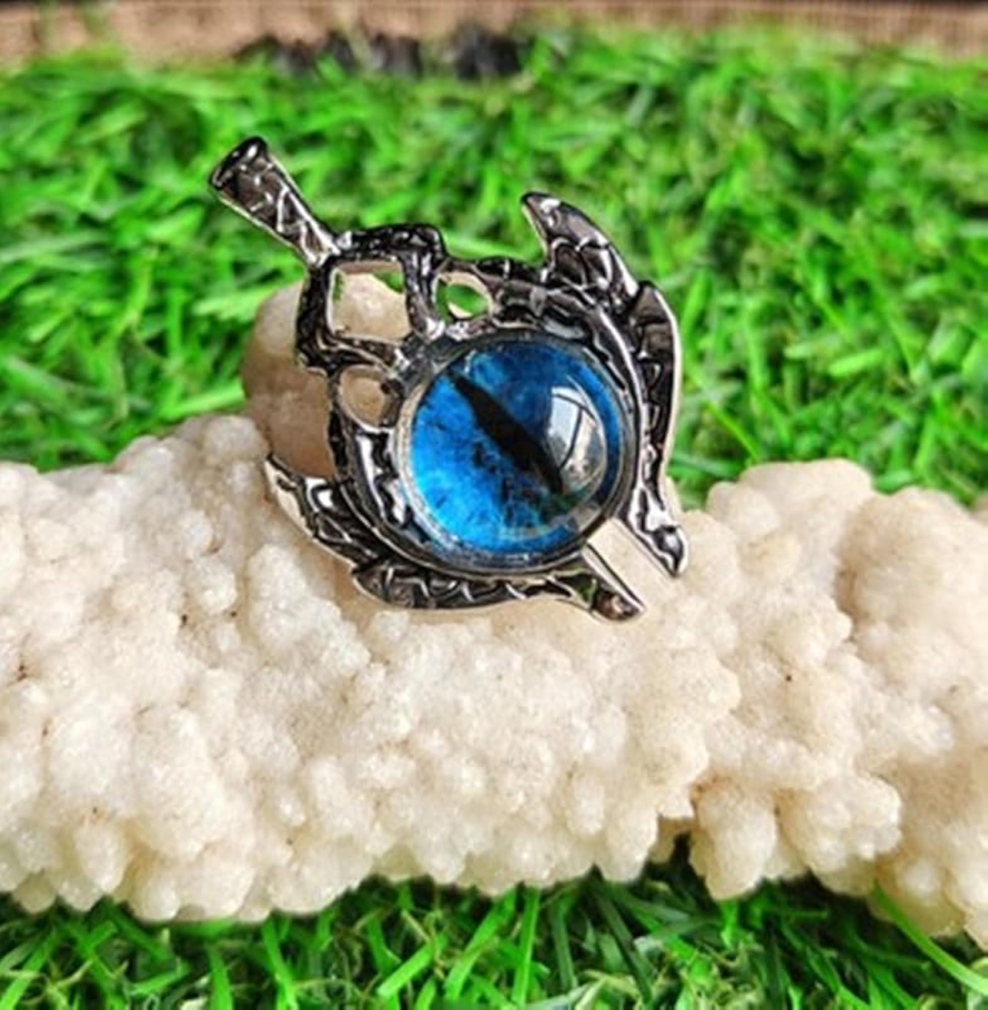 Stainless Steel Dragon Eye Pendant Charm Necklace, Unisex