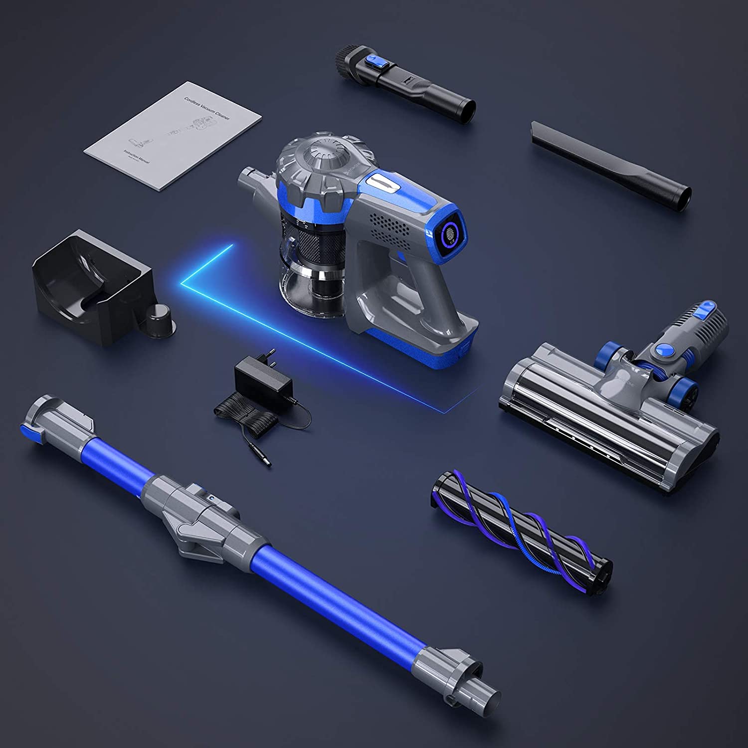 Cordless Vacuum Cleaner, 4 in 1 Stick Vacuum Cleaner with LCD Touch